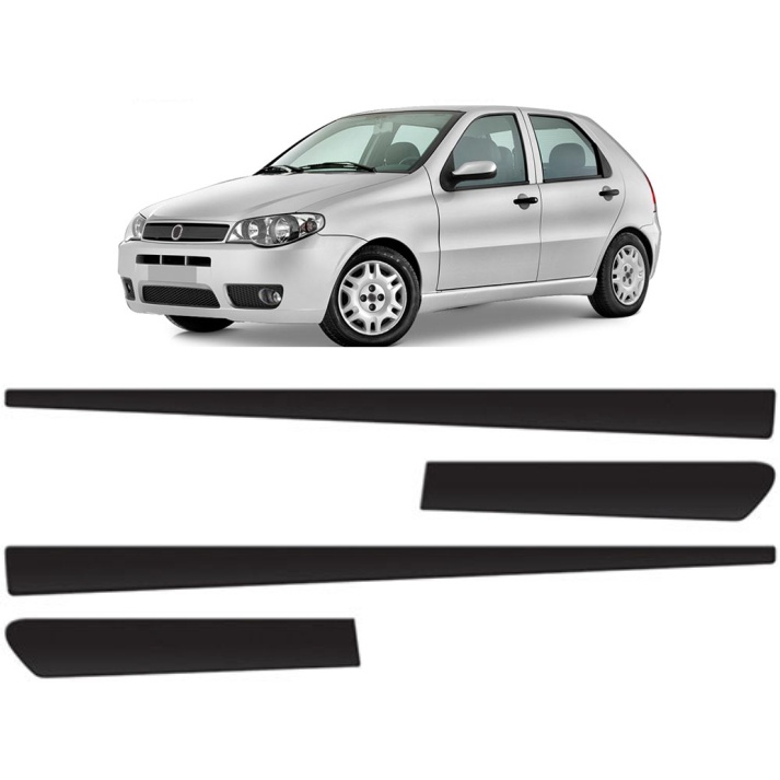 Jg Friso Lateral Palio 05 06 07 Preto 2 Portas G3  Par