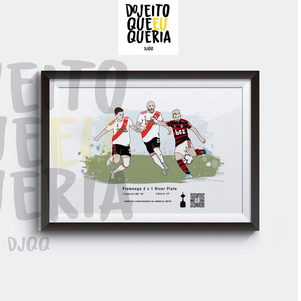 Quadro Flamengo Libertadores 2019 Gabigol