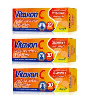 Vitamina C 1g Kit C/3 unidades- Vitaxon C/10 Comprimidos efervescentes em Oferta na Shopee