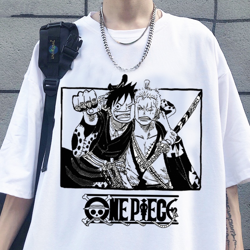 Camiseta Anime One Piece Luffy Zoro Unissex