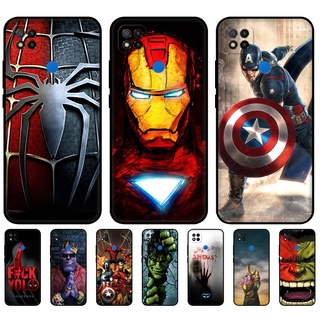 Para xiaomi redmi 9C NFC 9A 7A Poco M3 Pro Caso Tampa Do Telefone De Volta Saco De Silicone Macio tpu superman Homem Aranha Marvel Avengers Superhero Capitão ironman thanos