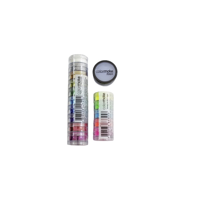 Kit Maquiagem Artística  Carnaval Eventos  (Torre Glitter Pó + Fixador + Torre Glitter Pó Flúor) ColorMake