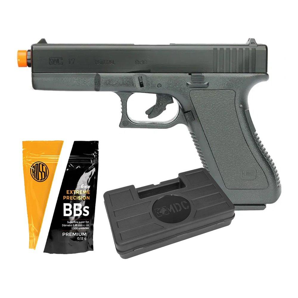 Pistola De Airsoft G17 K17 Spring 6mm + KIT