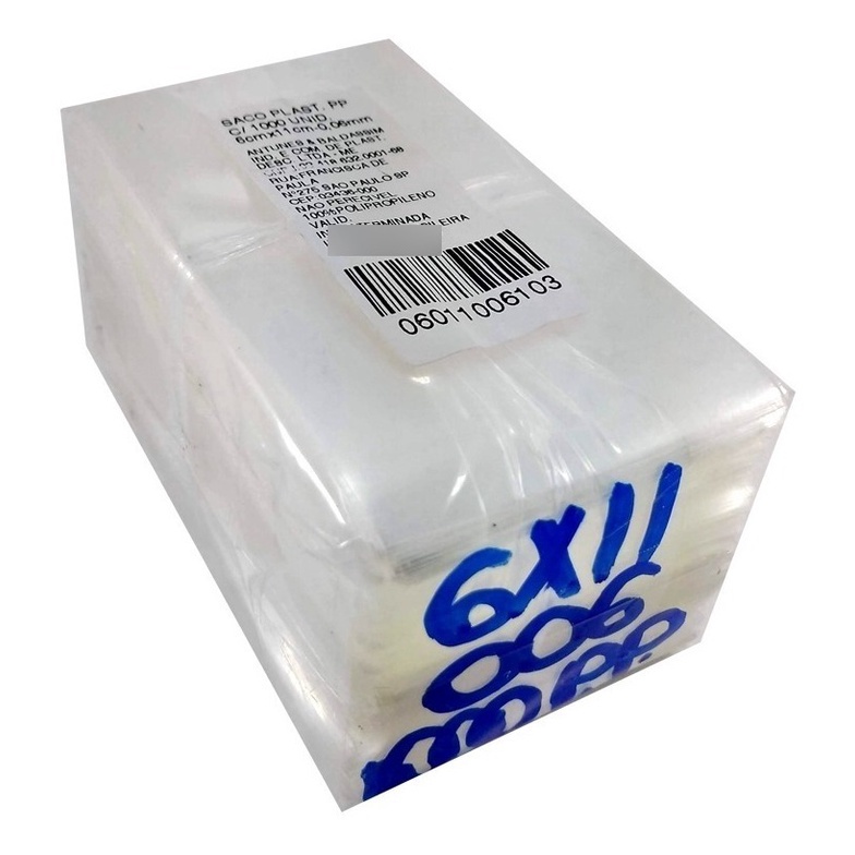 Saco Plástico 6x11 Transparente Brilhante 1.000 Unidades PP em Oferta na Shopee