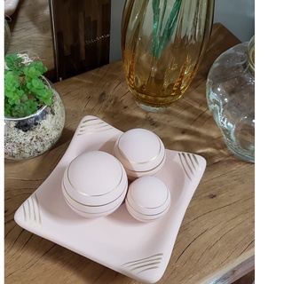 Kit Centro Mesa Prato Decorativo kit 3 Bolas Enfeite Ceramica Enfeite rack sala Vaso