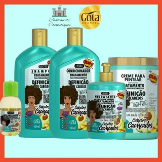 Kit Gota Dourada Cabelos Cacheados para Fortalecimento Capilar Legitimo