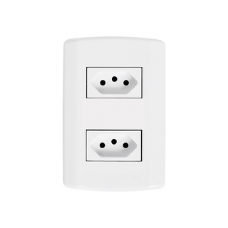 Tomada dupla 20A 2P+T 250V 4x2 Pluzie Pluzi Modular