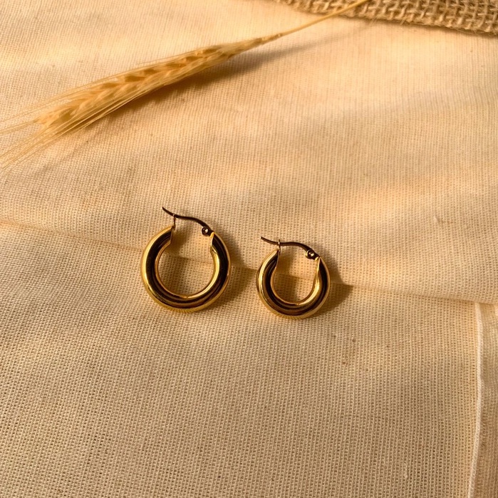 Brinco Argola Grossa Clássica Aço Cirúrgico em Oferta na Shopee