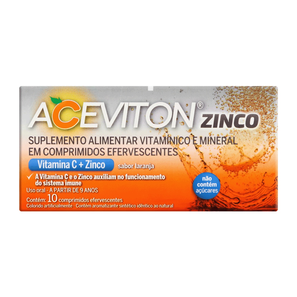 Vitamina C Aceviton e Zinco Comprimidos Efervescentes