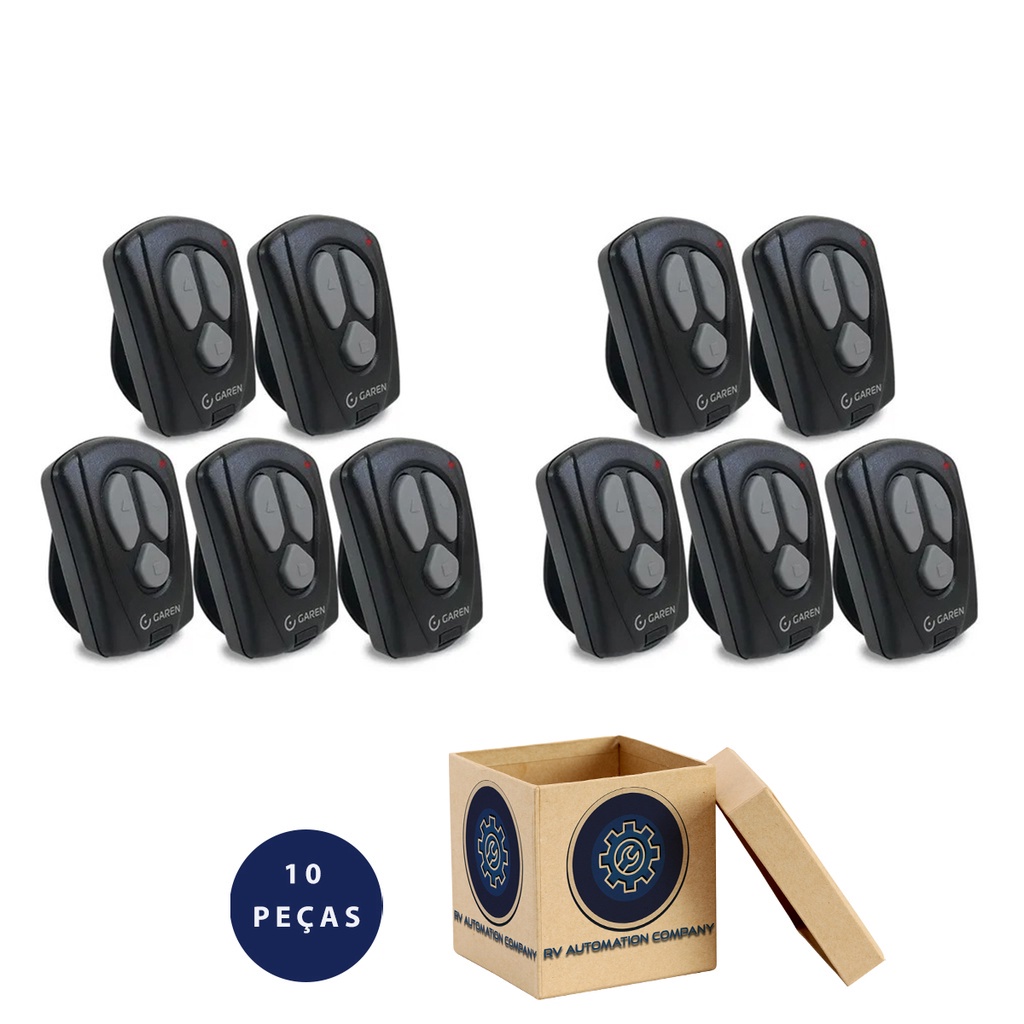 Kit 10 Controles De Portão Eletronico Tx New 433 Garen