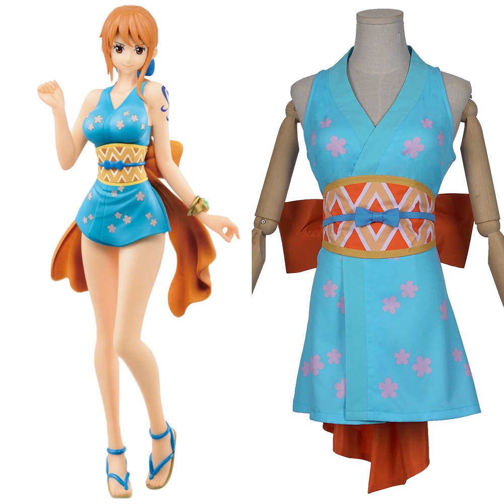 One Piece: Belo cosplay da Nami, com o vestido do arco Zou