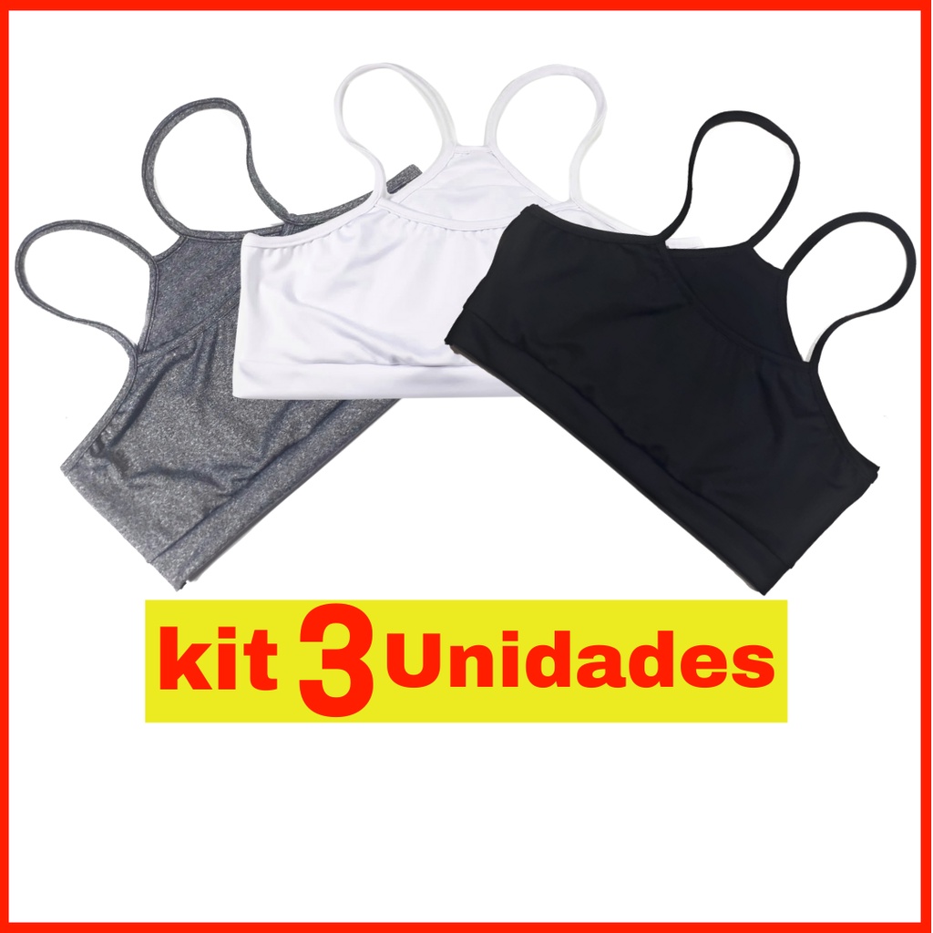 Kit 3 Top Fitness Alça Fina Nadador Cropped para Treino Academia Caminhada  Atacado/Revender Envio Rápido
