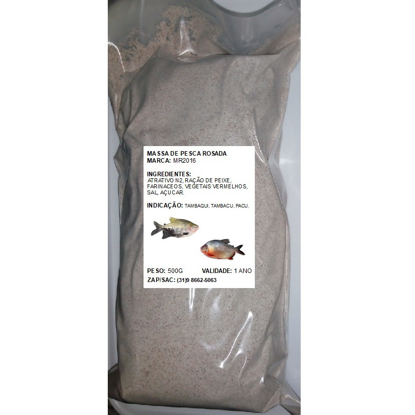Kit 2 De 500g Massa Para Pesca Rosada 500g Isca Redondos Tambaqui Pacu Tilapia Carpa Cabeçuda