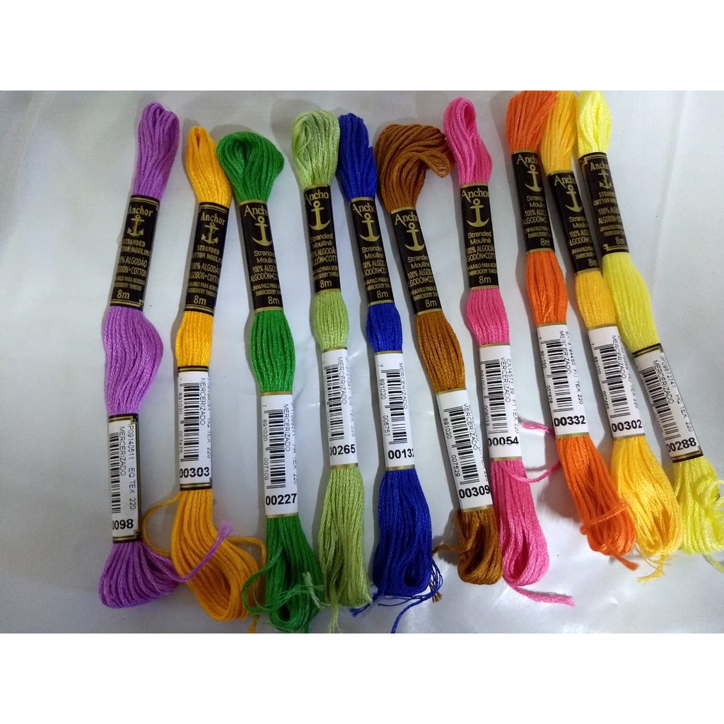 kit c/ 5 Meadas Linha Bordar Anchor Mouline Cores A Escolha em Oferta na Shopee