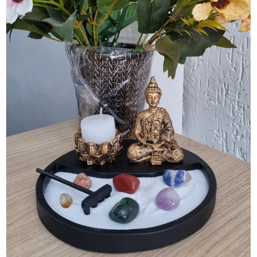 Jardim Zen Altar Buda Hindu Incensário Chakras Yoga Nirvana