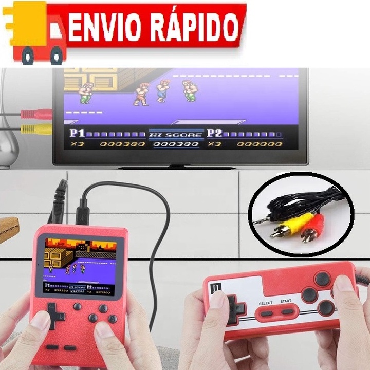 Jogo Nostalgia para ligar na tv e jogar 2 pessoas Mini Video Game 2 jogadores 400 jogos Portátil Console + Controle - kit 400 Jogos Internos Game Mini Box Plus Arcade AventuraVárias Cores
