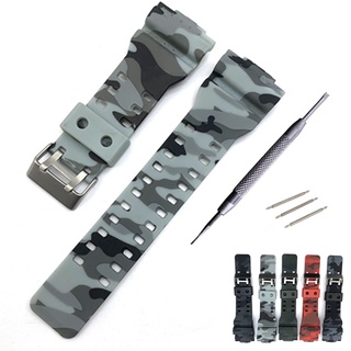 Pulseira De Borracha Para Relógio G Shock Replacement Black Camuflagem Esporte Impermeável Acessórios 16mm Cinto