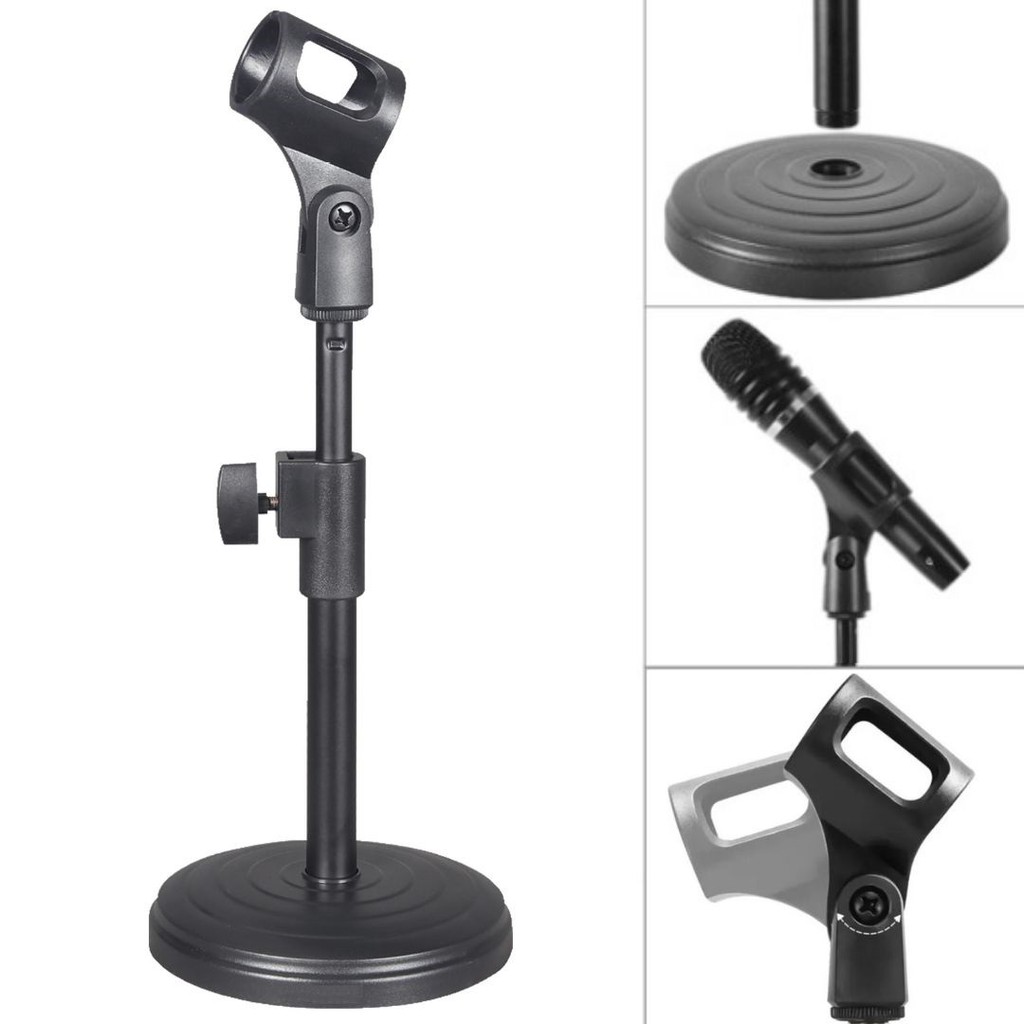 Tripé Pedestal de mesa para Microfone + suporte cachimbo dinâmico condensador estúdio podcast home office