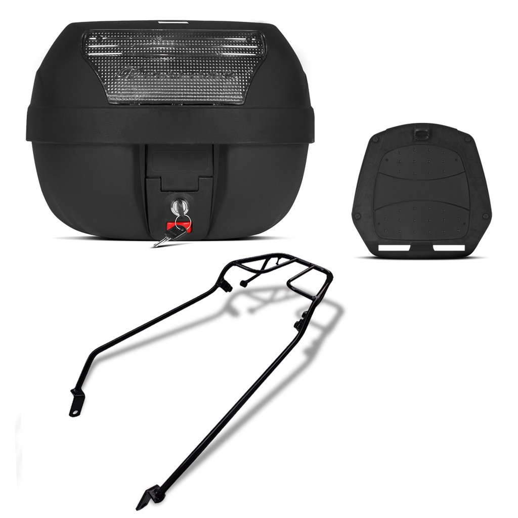 Baú Bauleto Motoboy SmartBox 2 28 Litros + Bagageiro Moto Sundown Max 125 2004 a 2011 Pro Tork · foto 2