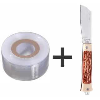 Fita para Enxertia 3cm x 100m + Canivete Inox com Cabo Plástico