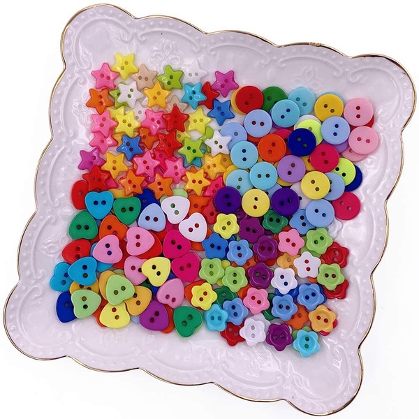 6mm 200 Pcs Botões Coloridos De Costura Artesanato Mix Coração Rodada Estrela Flor Para DIY Decoração De Pintura em Oferta na Shopee