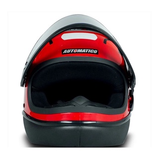 Capacete Moto Automatico Viseira Cristal Vermelho