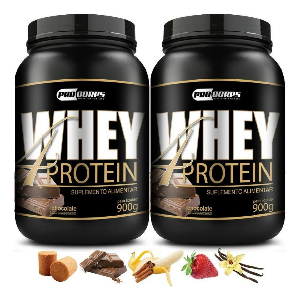 2 Unidades - Whey 4 Protein 900g - Pro Corps - 32g de proteina