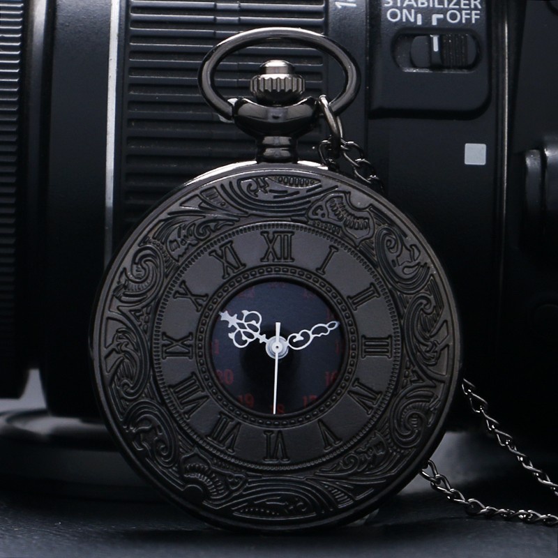 Relógio de Bolso Pocket Clock Steampunk Retrô Vintage Preto - Escorrega ...