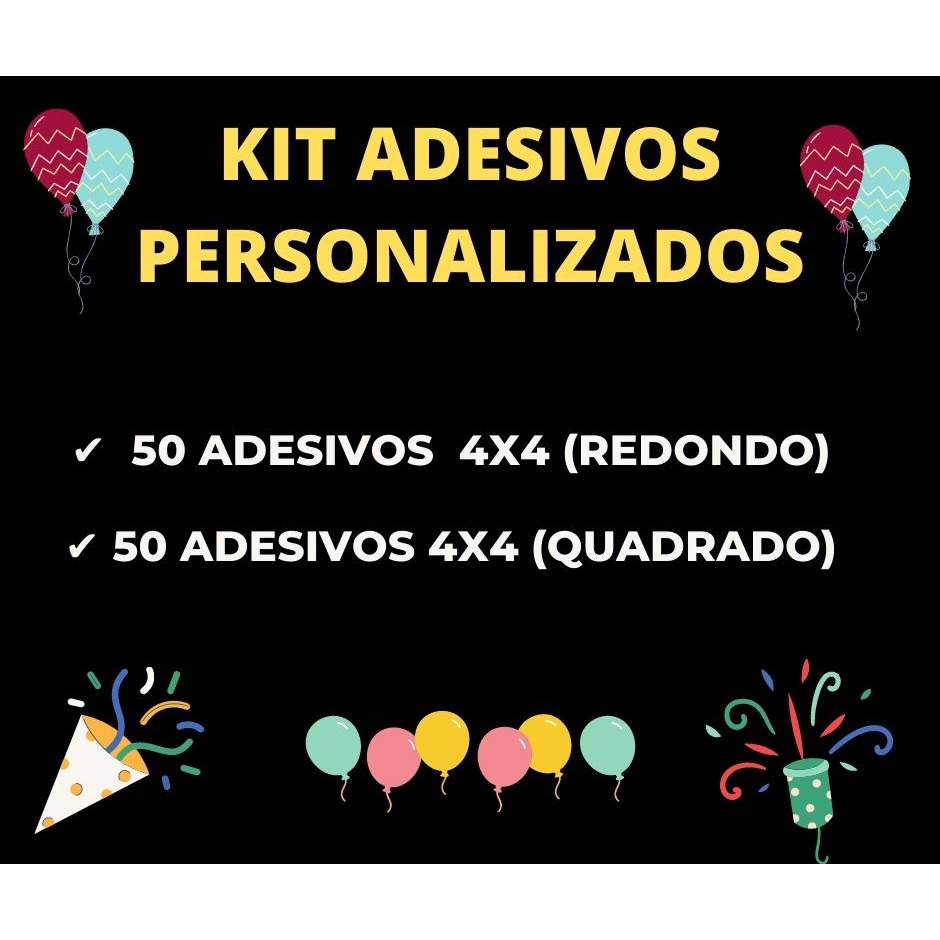 Kit Adesivos Personalizados (100 unidades 4x4) | Shopee Brasil