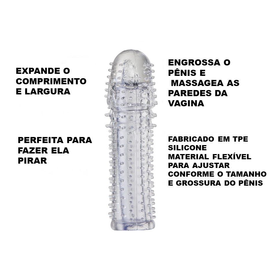 Capa Extensora Peniana Em Silicone - 13cm SexShop Produto Erótico Sex Shop  - camisinha reutilizavel grosso - Escorrega o Preço