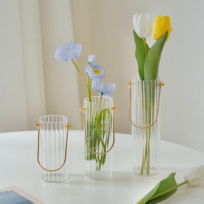 Hey_you, vaso in vetro trasparente, con design Ins, vaso decorativo per