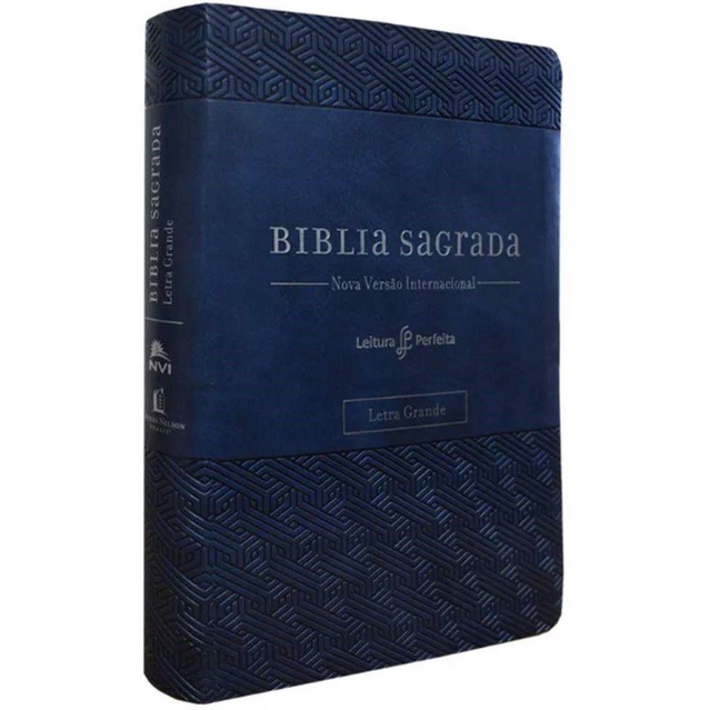 Bíblia NVI | Letra Grande | Leitura Perfeita |  Com Espaço para Anotações | Couro Soft | Azul em Oferta na Shopee