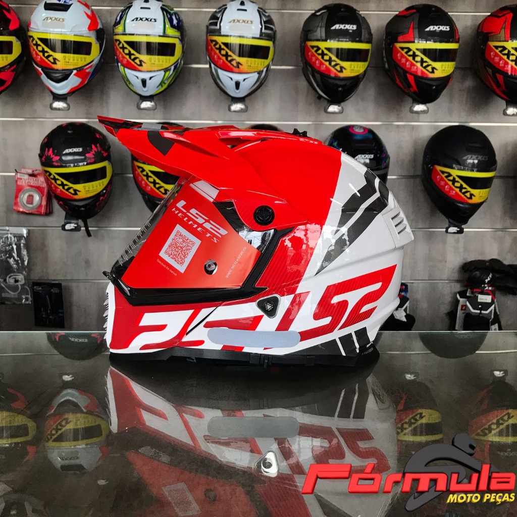 Capacete Ls Mx Pioneer Evo Evolve Red White Shopee Brasil