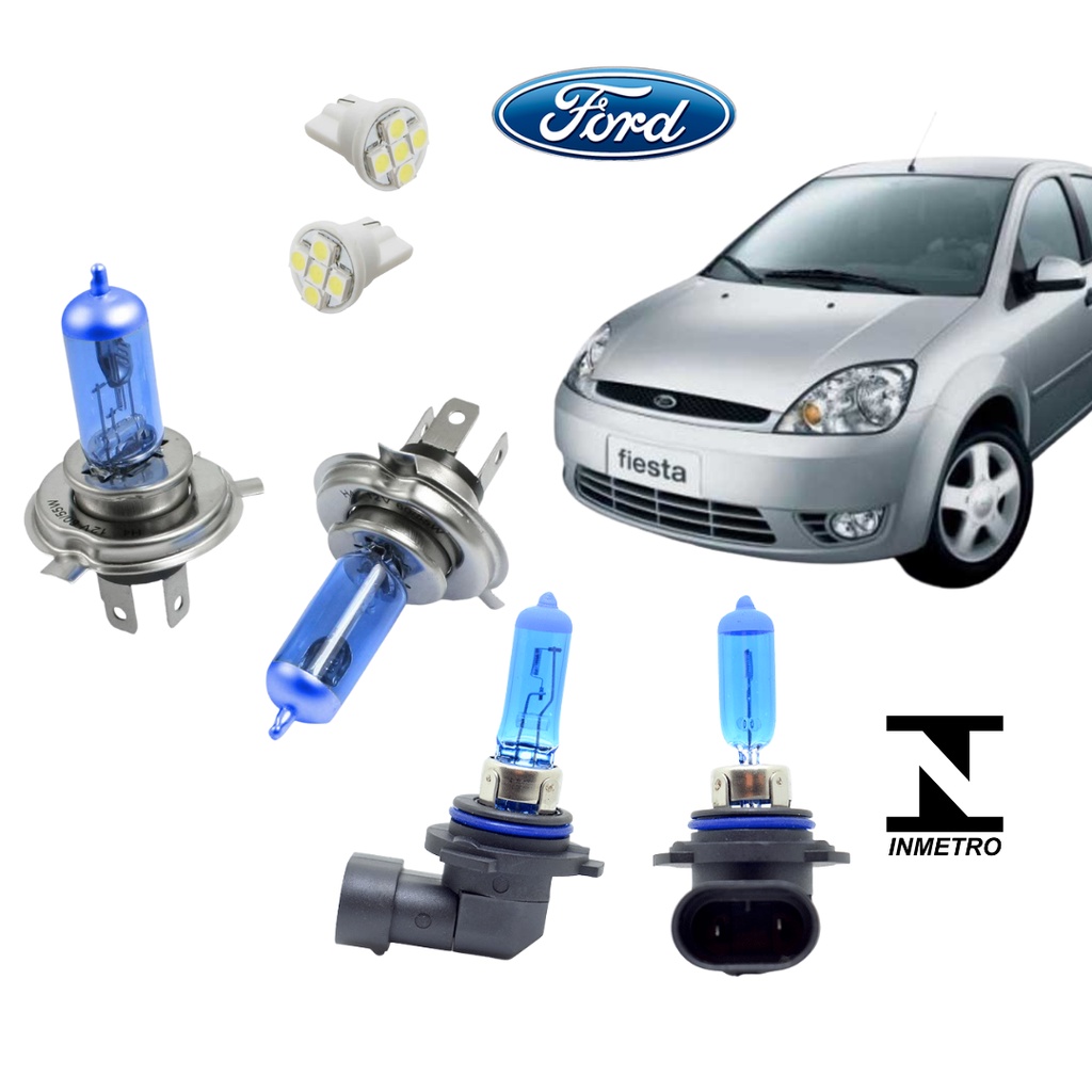 Kit Lampada Farol Super Branca Ford Fiesta 2003 2004 2005 2006 + Brinde PROMOÇÃO SHOPEE em Oferta na Shopee