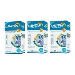 3 Lavitan Calcio + Vitamina D3 180caps (3 Caixas 60caps Cada)