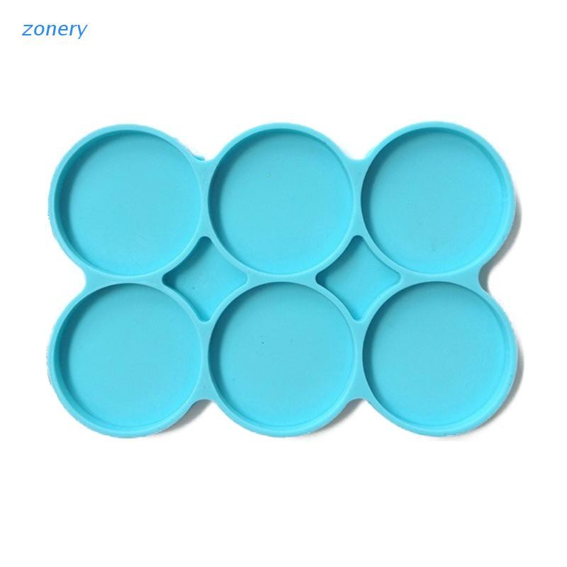 Zon Molde / Porta-Copos Resina Silicone 6 Cavidades / Moldes Artesanais Para Coasters Resina