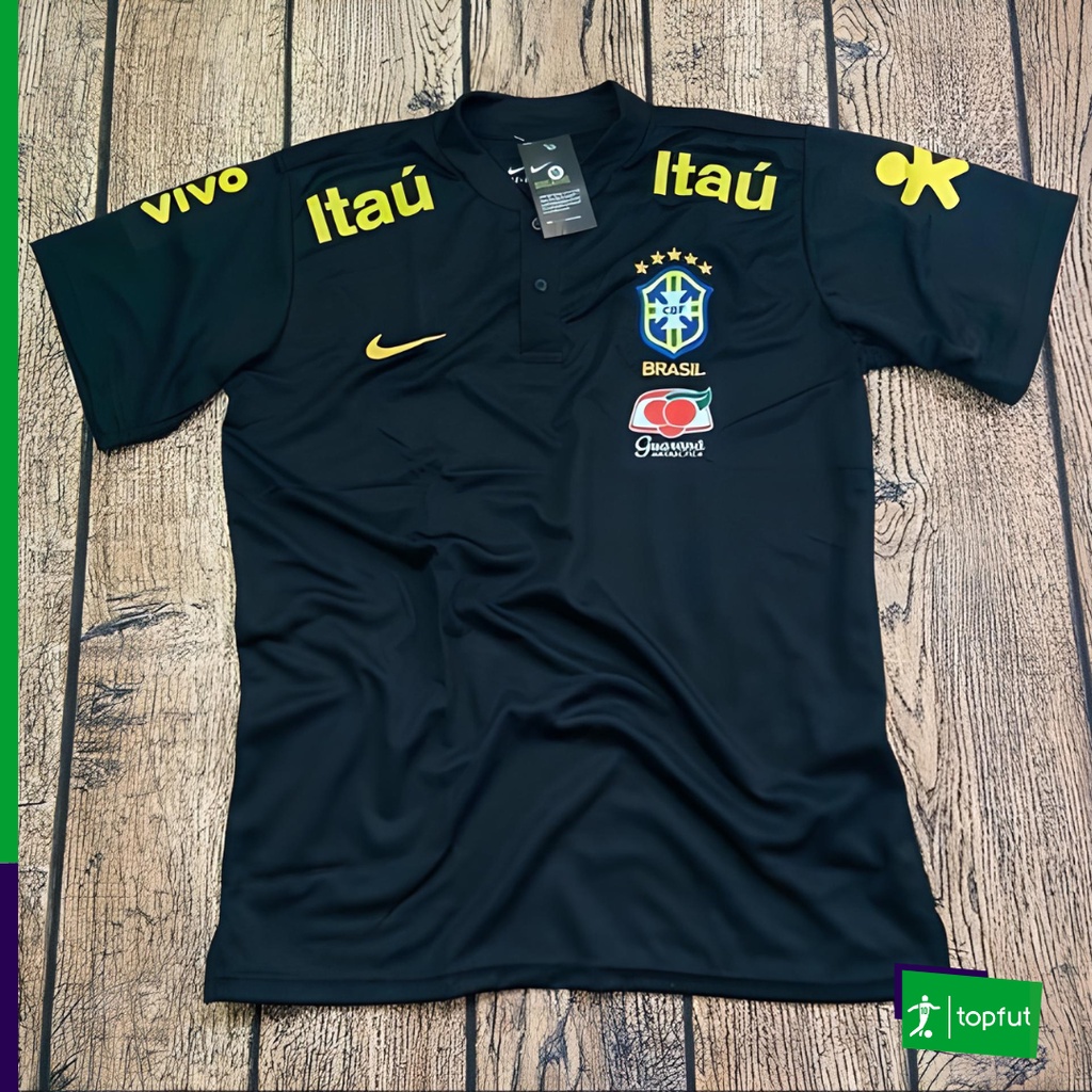 CAMISA PRETA TREINO SELEÇÃO BRASILEIRA PRIMEIRA LINHA NACIONAL | Shopee ...