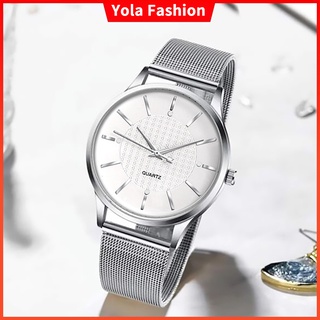 Relógio De Quartzo Feminino De Prata Com Pulseira De Aço Inoxidável
