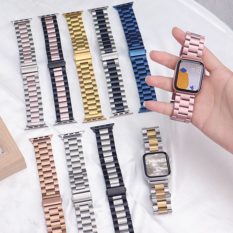 Pulseira De Metal Para Relógio De Pulso Apple Watch 45/41/44/42/40/38mm ...