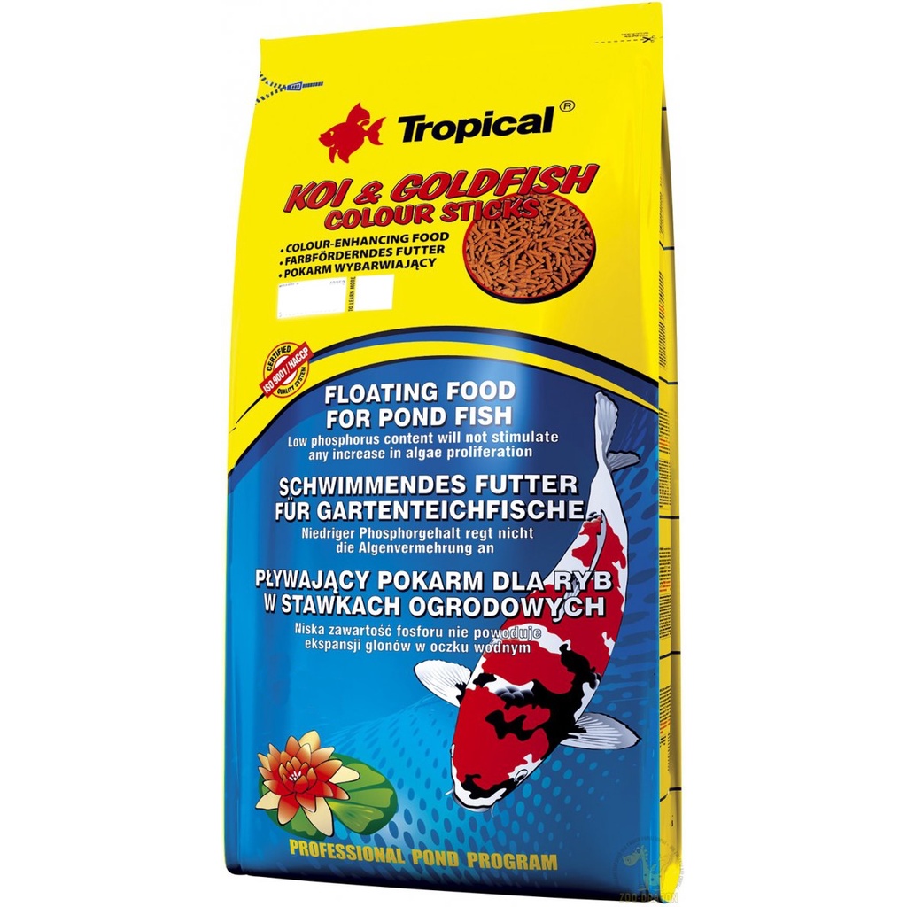 TROPICAL KOI & GOLDFISH COLOUR STICKS BAG 1600G ( SACO )