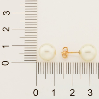 Brinco Rommanel pequeno folheado a ouro com pérolas em Oferta na Shopee