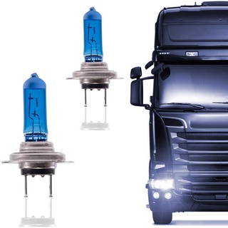 Par Lampada Super Branca H7 Efeito Xenon 8500k Caminhão 24v