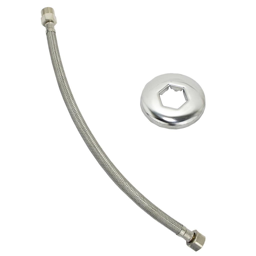 Engate Mangueira Flexivel Trancado 40cm Aco Inox Quente fria