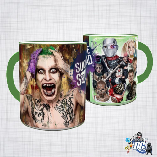 Caneca Porcelana Esquadrão Suicida filme  DC caneca de heróis caneca de personagens dos quadrinhos coringa joker harlen quinn arlequina will smith