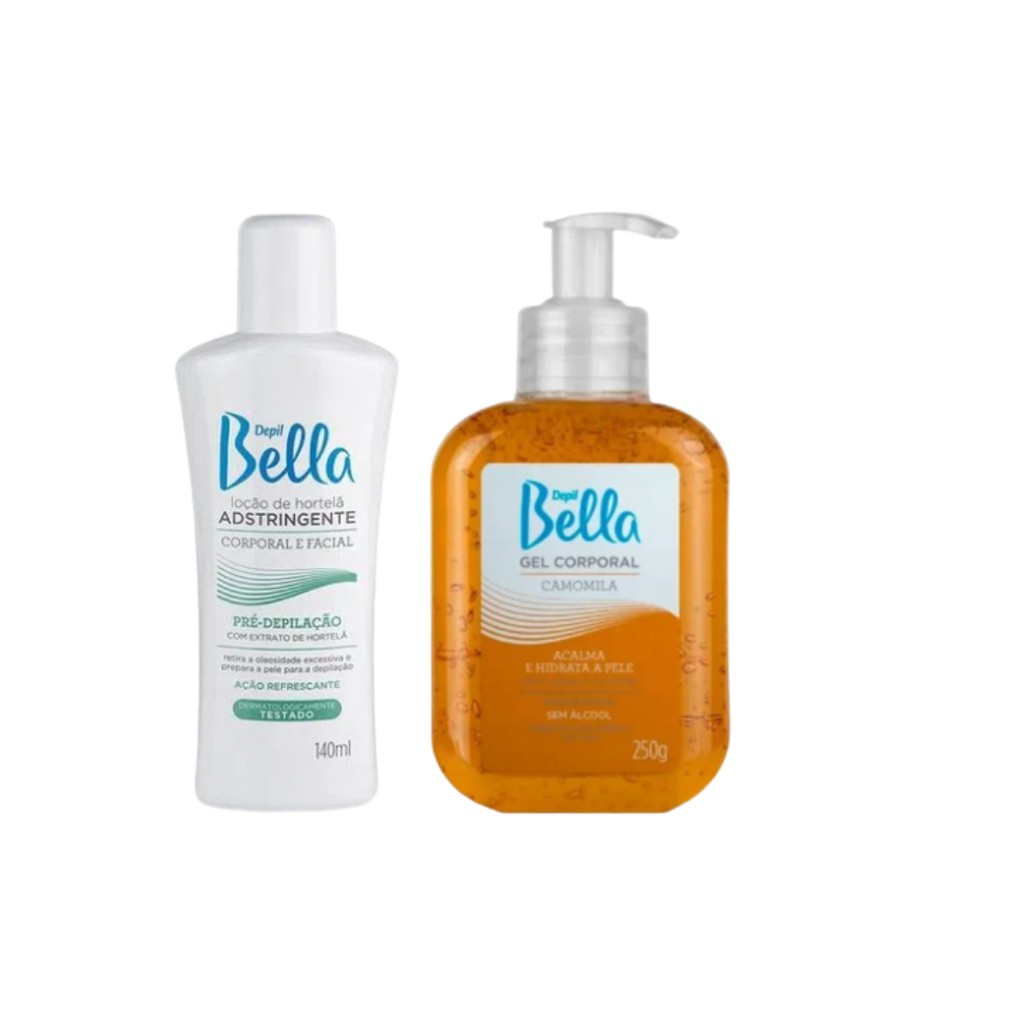 Loção Pré Depilação + Gel Depil Bella Pós Depilação Depil Bella