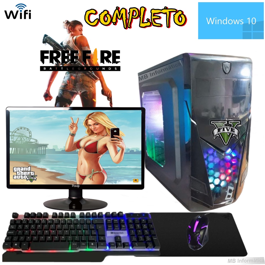 Cpu Gamer Free Fire + GTA5 Completo de tudo com garantia e suporte pós venda