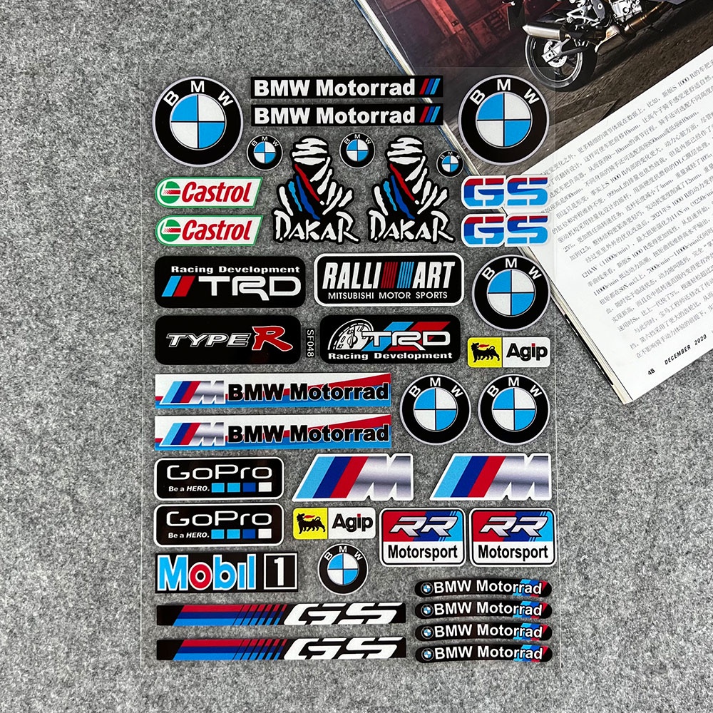 Bmw Adesivo Refletivo Autocolante De Motocicleta De Corrida Tanque De Combustível Tiras Laterais De Choque Caixa De Capacete À Prova D'água Decorativo
