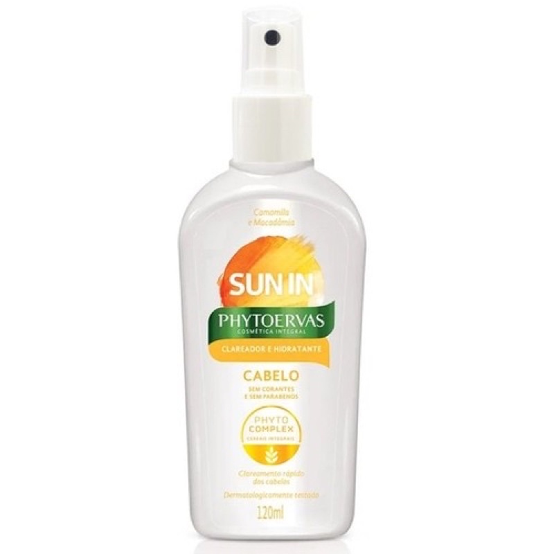 Sun In Clareador de Cabelo e Hidratante Capilar com Camomila e Macadâmia Phytoervas 120ml