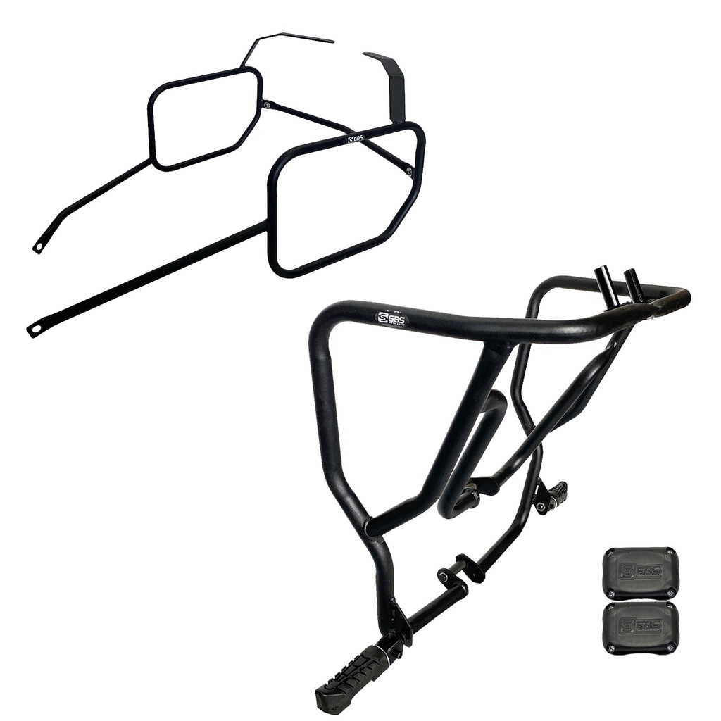 Kit Proteção Carenagem Motor Com Pedaleira Afastador Alforge Gbs Honda Xre 300