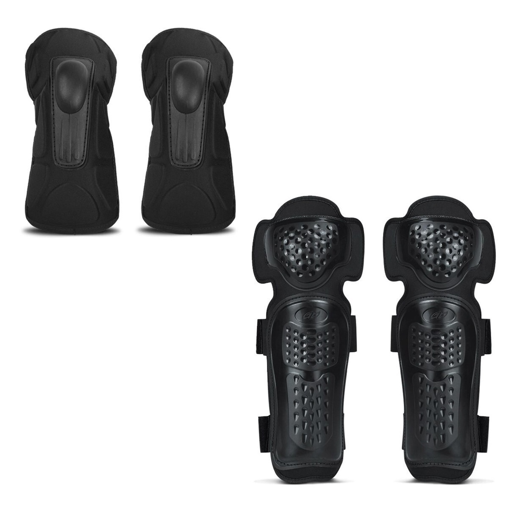 Kit Joelheira + Cotoveleira Motocross Trilha Enduro Pro Tork Titanium Plástico Injetado Preto em Oferta na Shopee
